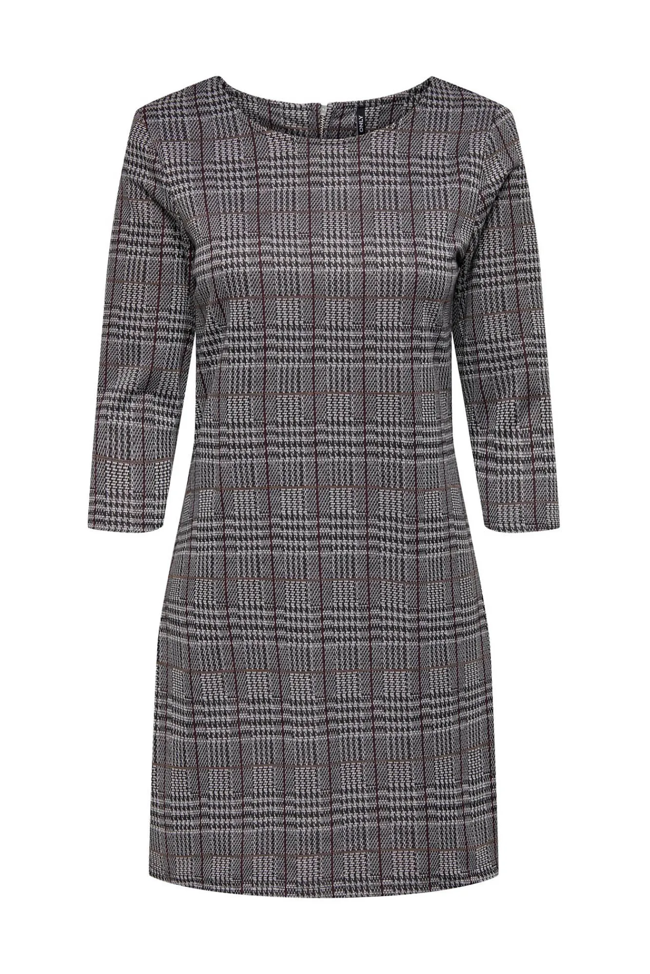 Only Vestido Corto Con Magas 3/4 Estampado Gris Hot