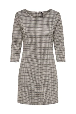 Only Vestido Corto Con Magas 3/4 Marron Oscuro Best