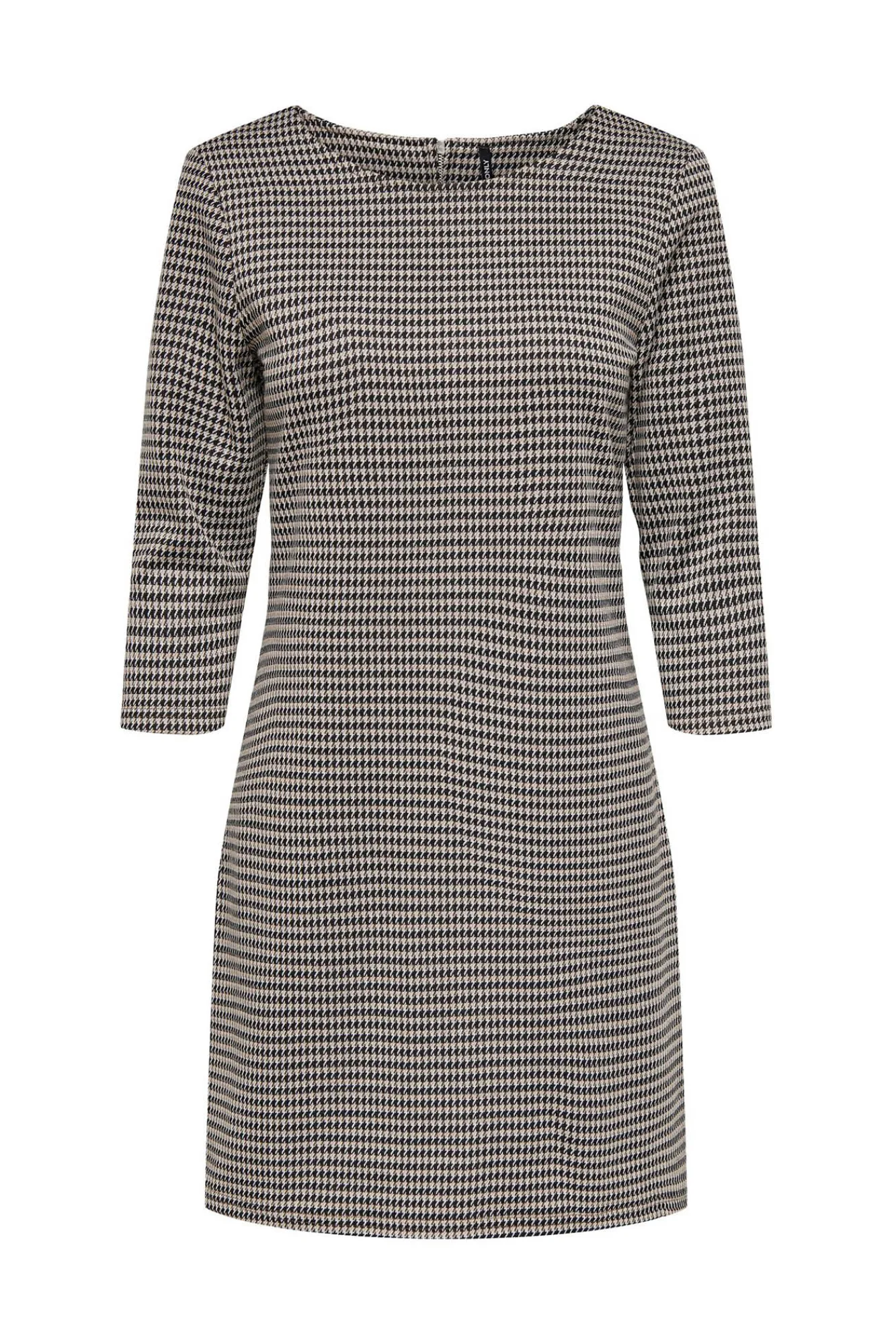 Only Vestido Corto Con Magas 3/4 Estampado Marron New