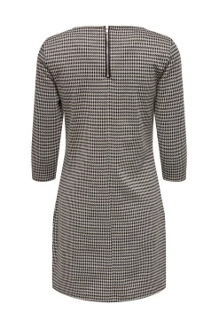 Only Vestido Corto Con Magas 3/4 Estampado Marron New