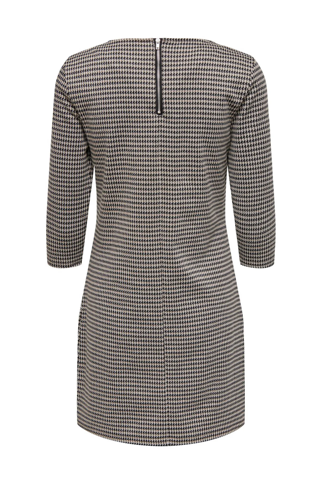 Only Vestido Corto Con Magas 3/4 Estampado Marron New