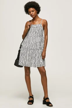Pepe Jeans Vestido Corto Con Volumen De Tirantes. Multicolor Best