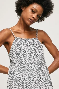 Pepe Jeans Vestido Corto Con Volumen De Tirantes. Multicolor Best