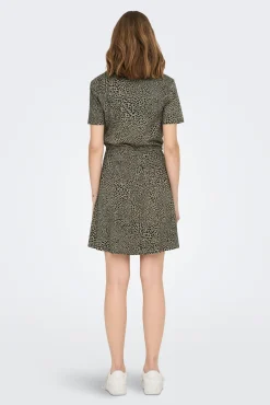 Only Vestido Corto Corte Regular Cuello En V Verde Best