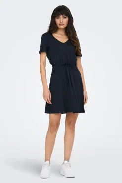 Only Vestido Corto Corte Regular Cuello En V Azul Medio Sale