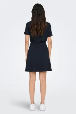 Only Vestido Corto Corte Regular Cuello En V Azul Medio Sale