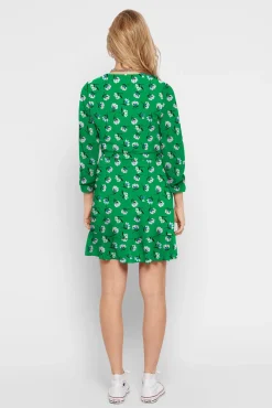 Only Vestido Corto Cruzado Verde Best