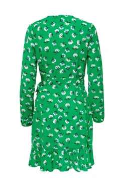 Only Vestido Corto Cruzado Verde Best