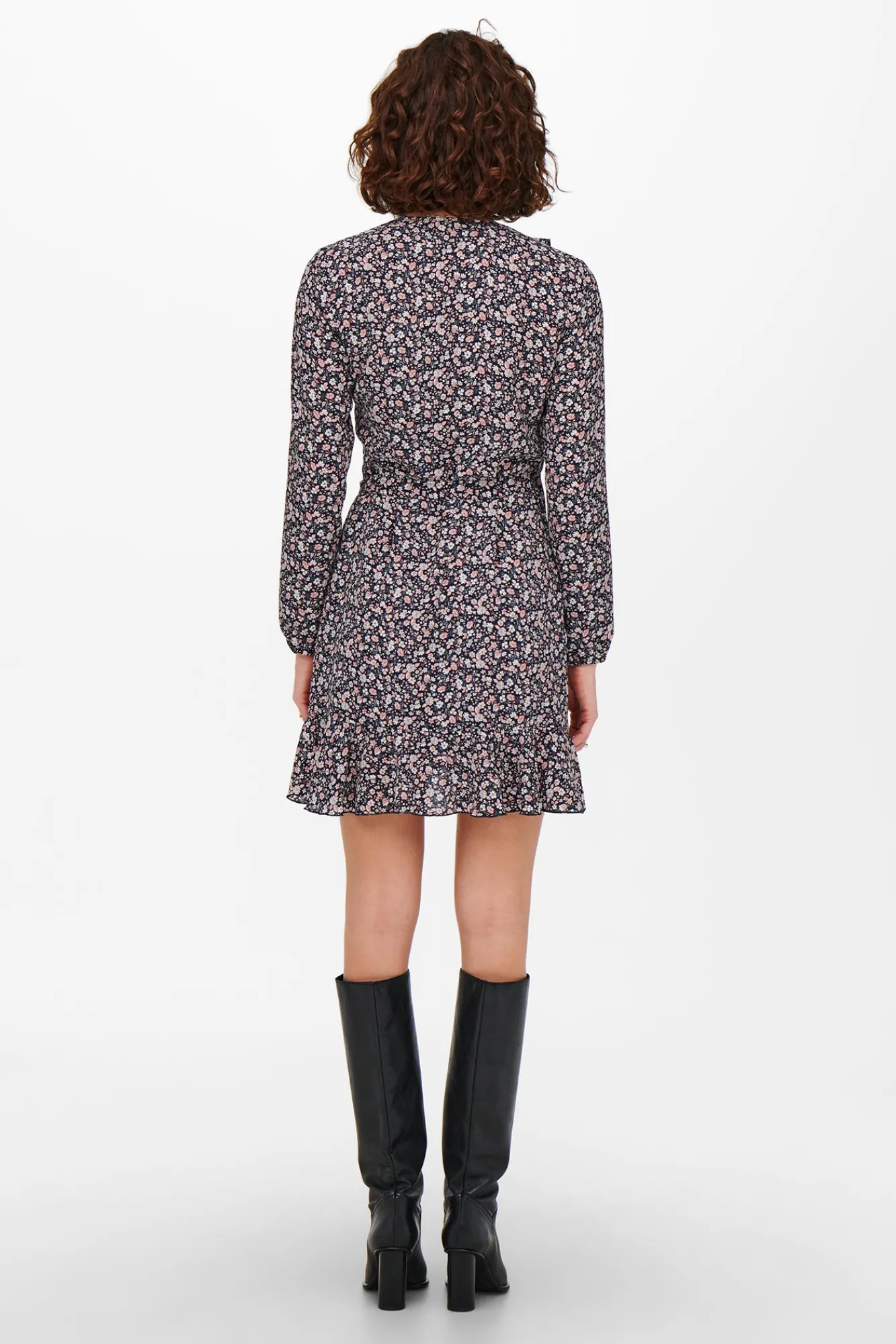 Only Vestido Corto Cruzado Rosa Best