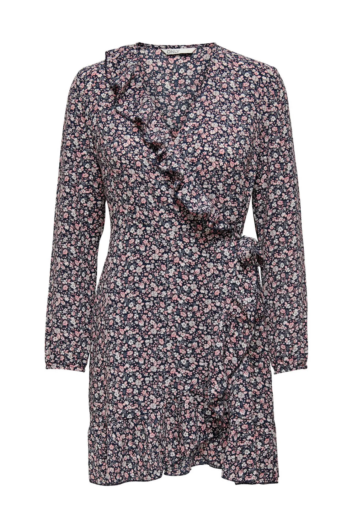 Only Vestido Corto Cruzado Rosa Best