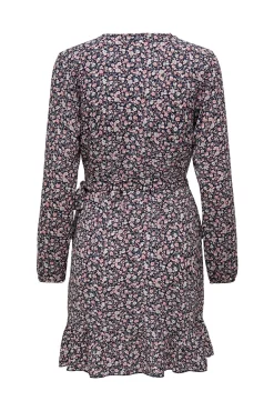 Only Vestido Corto Cruzado Rosa Best