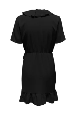 JDY Vestido Corto Cruzado Negro Discount