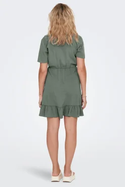 JDY Vestido Corto Cruzado Verde Best