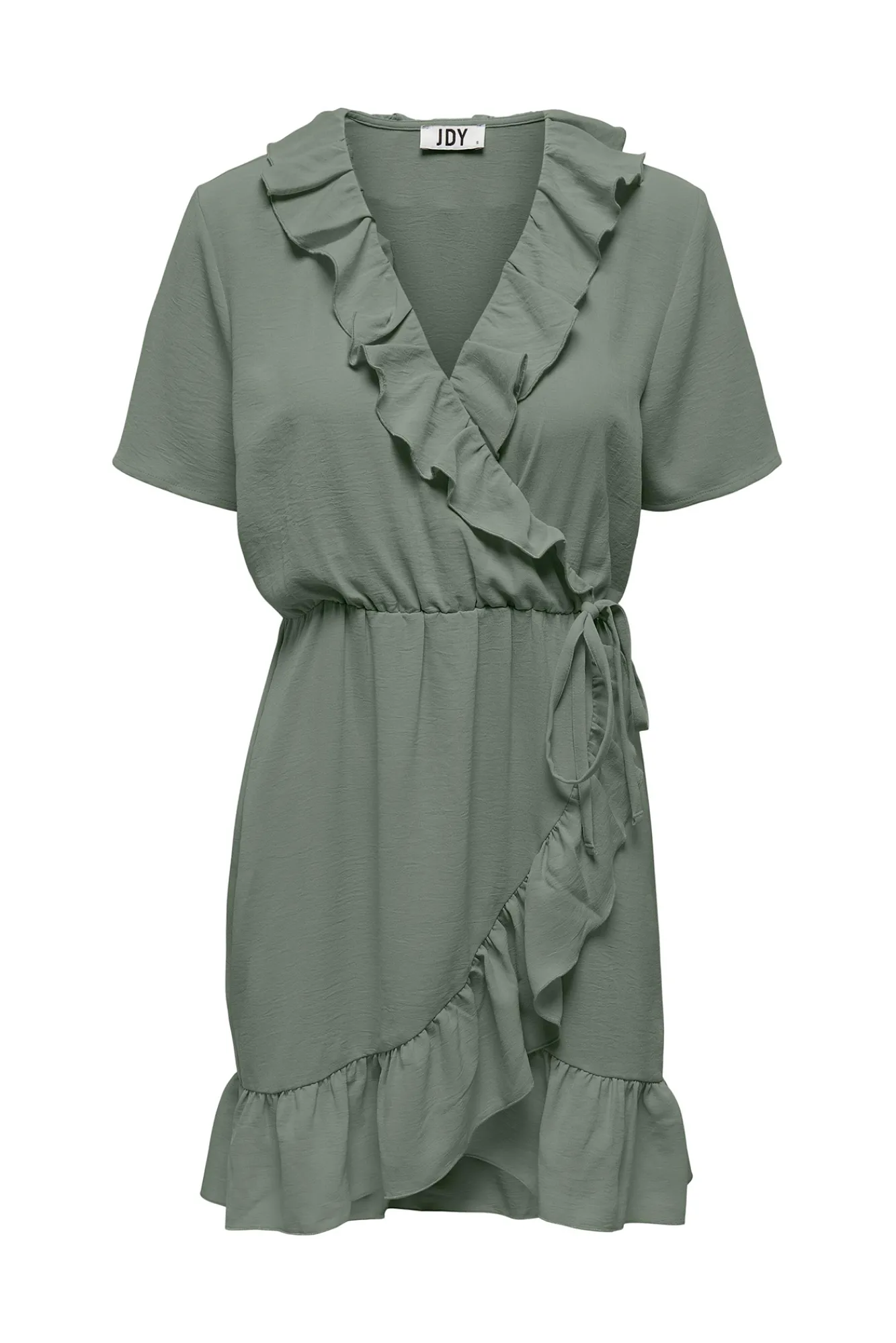 JDY Vestido Corto Cruzado Verde Best