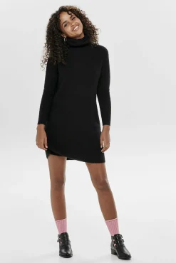 Only Vestido Corto Cuello Alto Negro New