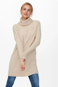 Only Vestido Corto Cuello Alto Blanco Discount