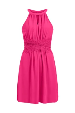 Vila Vestido Corto Cuello Halter Rosa