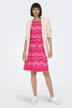 Only Vestido Corto Cuello Halter Rosa Clearance