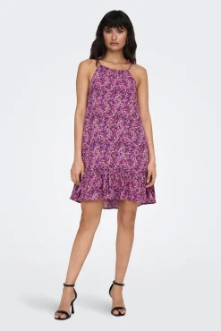 Only Vestido Corto Cuello Halter Rojo
