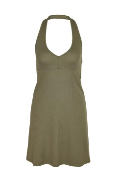 Noisy May Vestido Corto Cuello Hater Kaki Oscuro Outlet