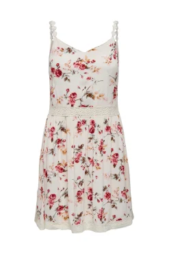 Only Vestido Corto Cuello Pico Blanco Online