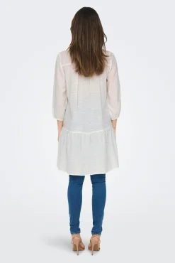 Only Vestido Corto Cuello Redondo Blanco Sale