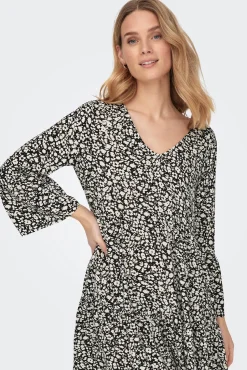 JDY Vestido Corto Cuello V Negro