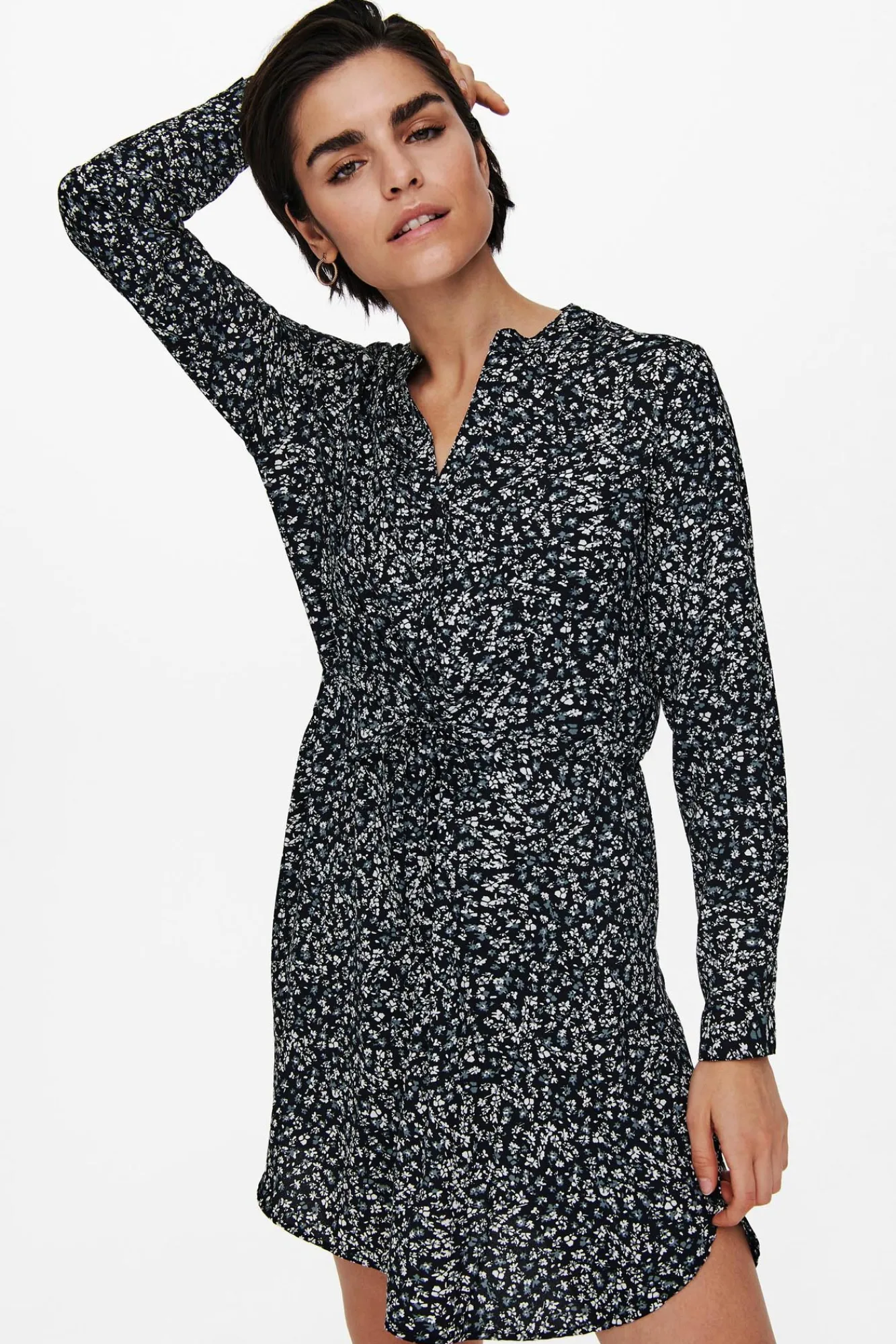 Only Vestido Corto De Corte Tunica Negro New