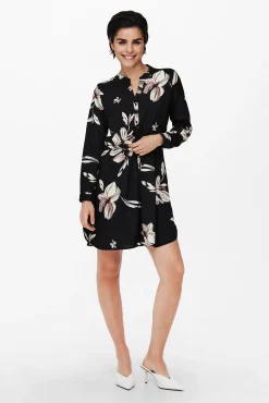 Only Vestido Corto De Corte Tunica Estampado Gris Discount