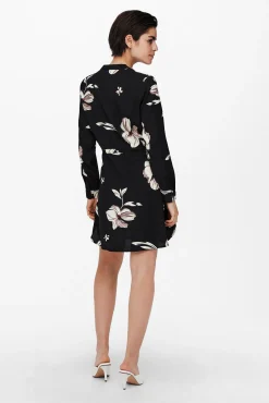 Only Vestido Corto De Corte Tunica Estampado Gris Discount