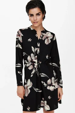 Only Vestido Corto De Corte Tunica Estampado Gris Discount