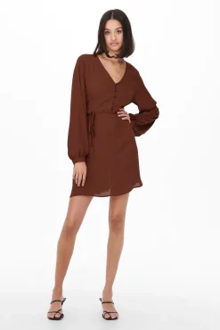 JDY Vestido Corto De Gasa Rojo Hot