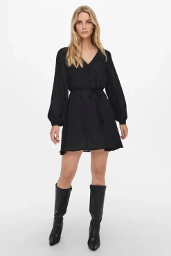 JDY Vestido Corto De Gasa Negro Discount