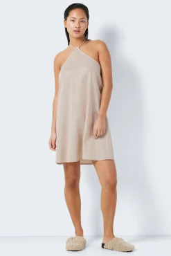 Noisy May Vestido Corto De Lino Blanco Outlet