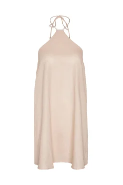 Noisy May Vestido Corto De Lino Blanco Outlet