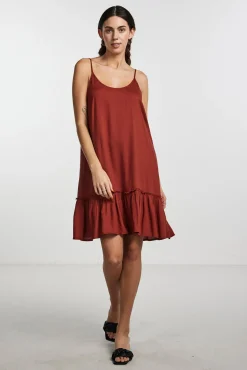 Pieces Vestido Corto De Mujer Rojo Discount