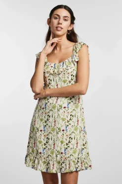 Pieces Vestido Corto De Mujer Marron Medio