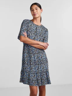 Pieces Vestido Corto De Mujer Floral. Negro Hot