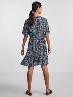 Pieces Vestido Corto De Mujer Floral. Negro Hot