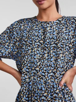 Pieces Vestido Corto De Mujer Floral. Negro Hot