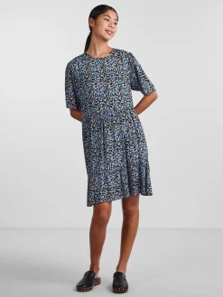 Pieces Vestido Corto De Mujer Floral. Negro Hot