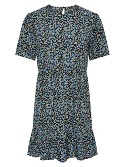Pieces Vestido Corto De Mujer Floral. Negro Hot