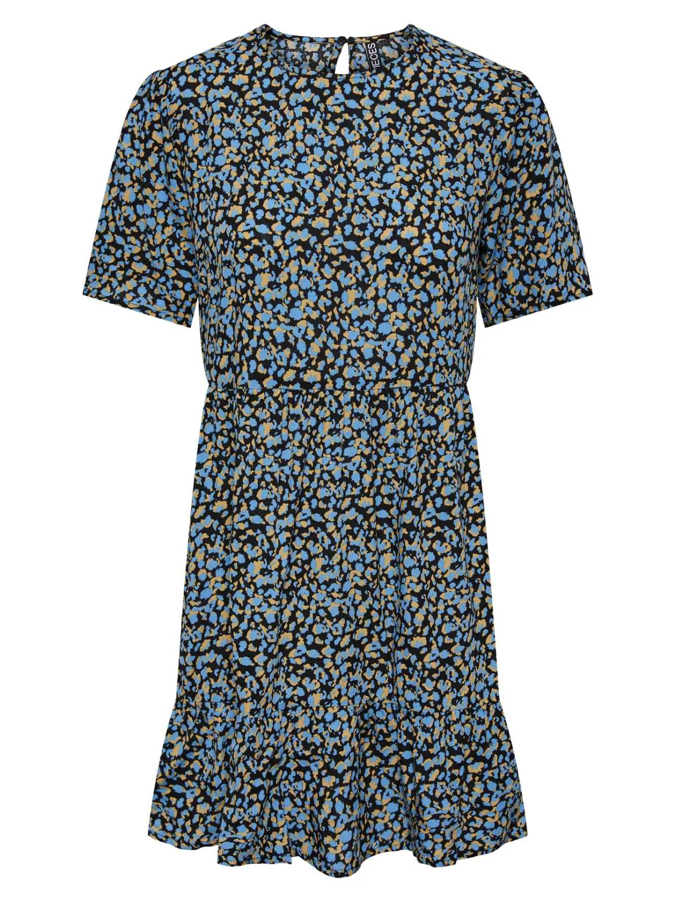 Pieces Vestido Corto De Mujer Floral. Negro Hot