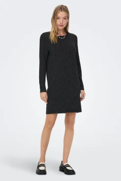 Only Vestido Corto De Punto Negro Online