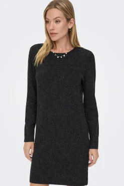 Only Vestido Corto De Punto Negro Online