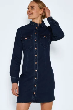 Noisy May Vestido Corto Denim Azul Medio Best