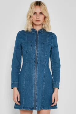 Noisy May Vestido Corto Denim Azul Medio Online