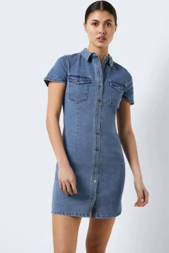 Noisy May Vestido Corto Denim Azul Medio Sale