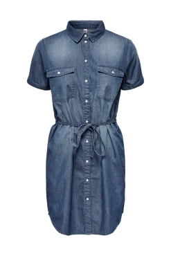 JDY Vestido Corto Denim Azul Medio Clearance