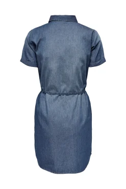 JDY Vestido Corto Denim Azul Medio Clearance
